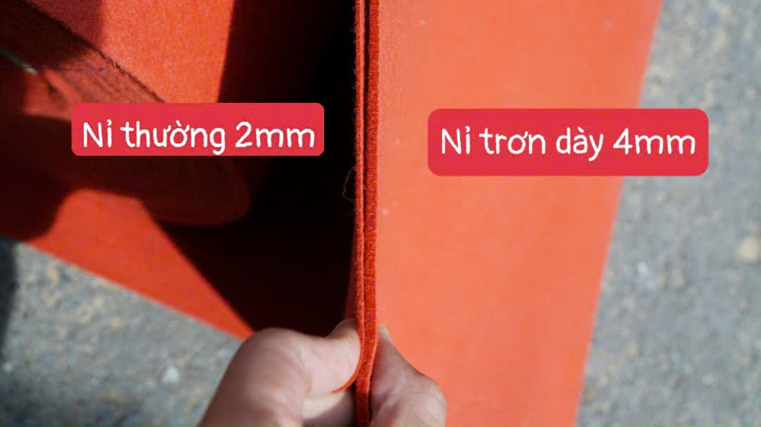 THẢM NỈ TRẢI SÀN DÀY MÀU ĐỎ TƯƠI - Ảnh 3