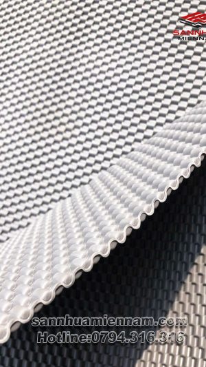 Thảm nhựa 3D dập nổi màu xám