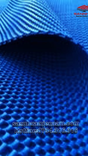 Thảm nhựa 3D dập nổi màu xanh dương