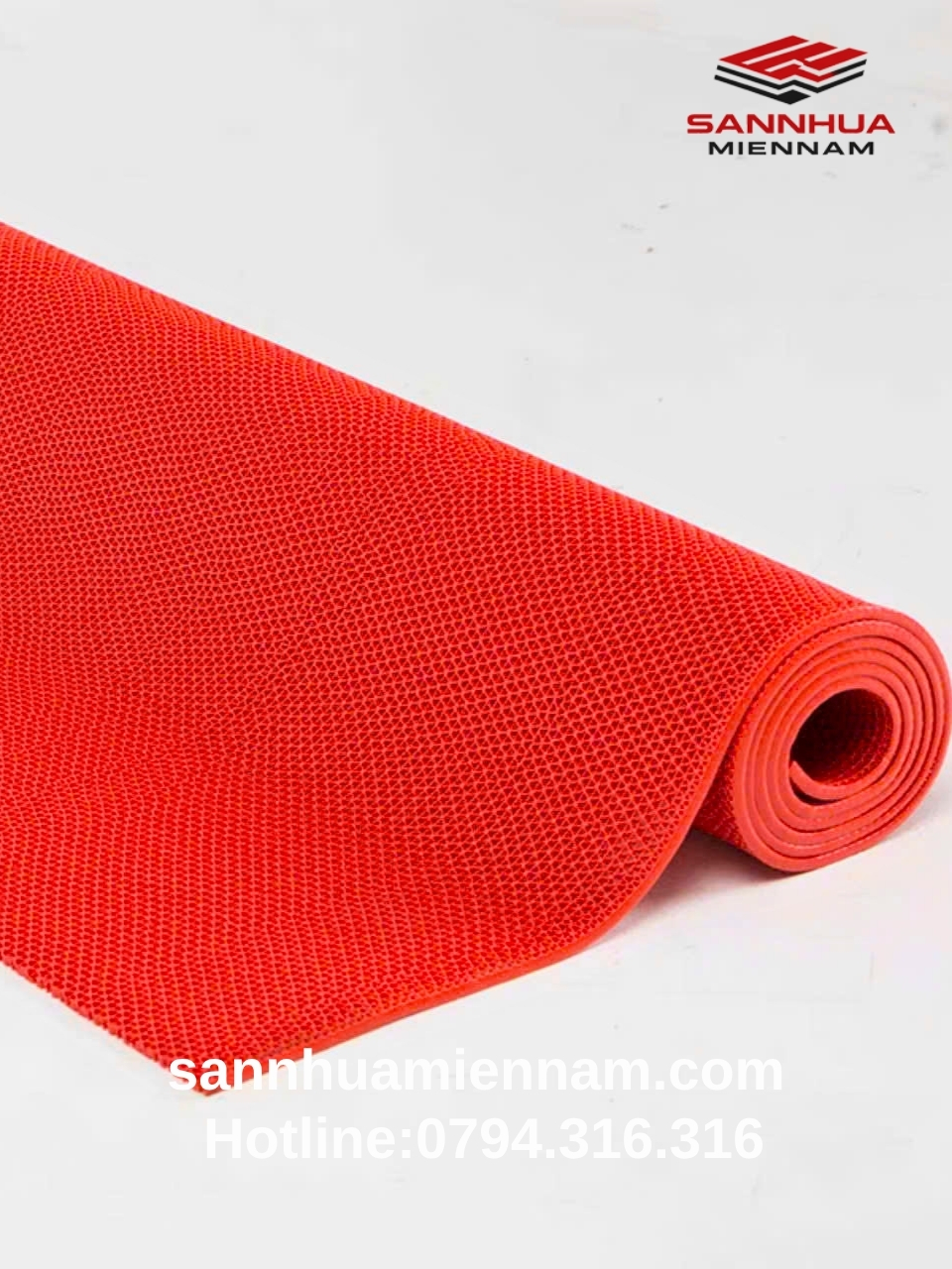 Sàn nhựa lưới chống trượt màu đỏ